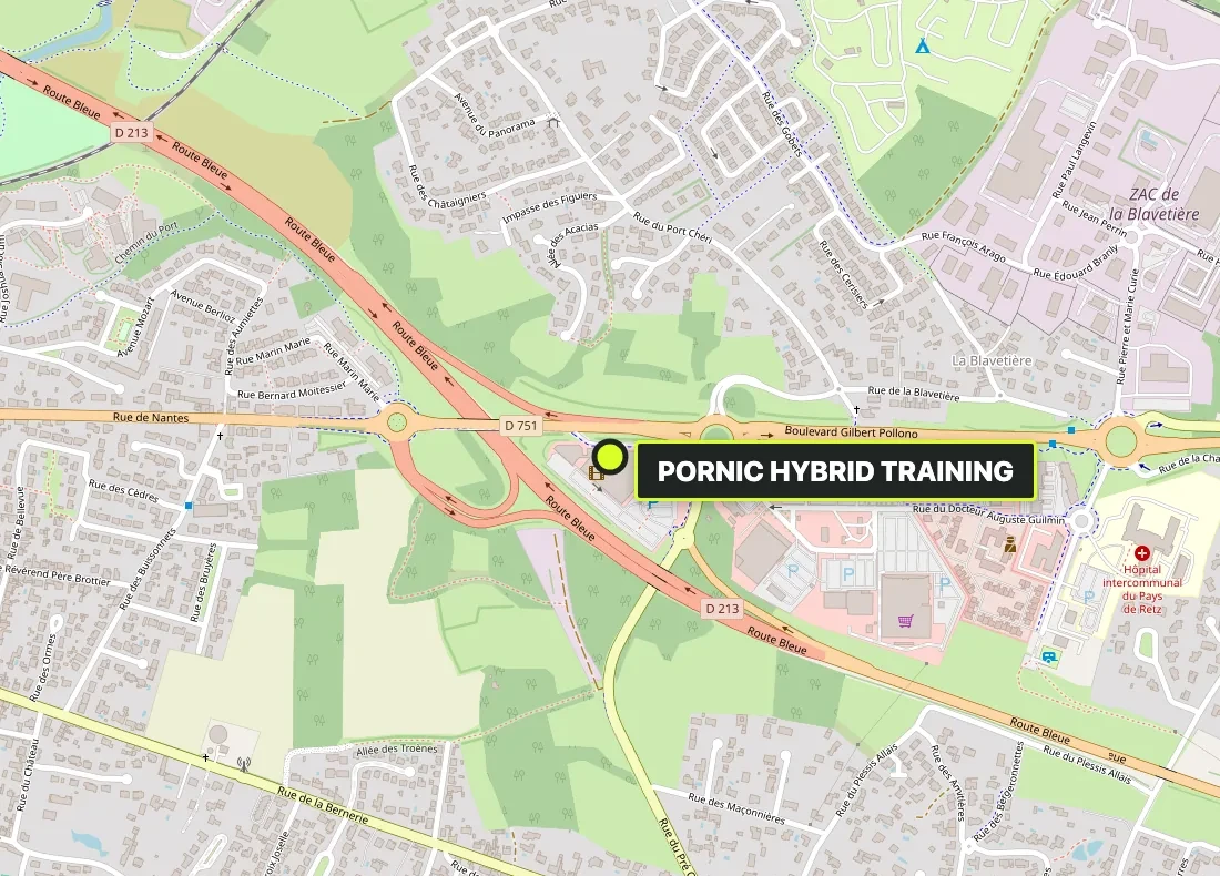 Plan du quartier : Pornic Hybrid Training, 1 rue du Chaudron à Pornic